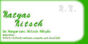 matyas nitsch business card